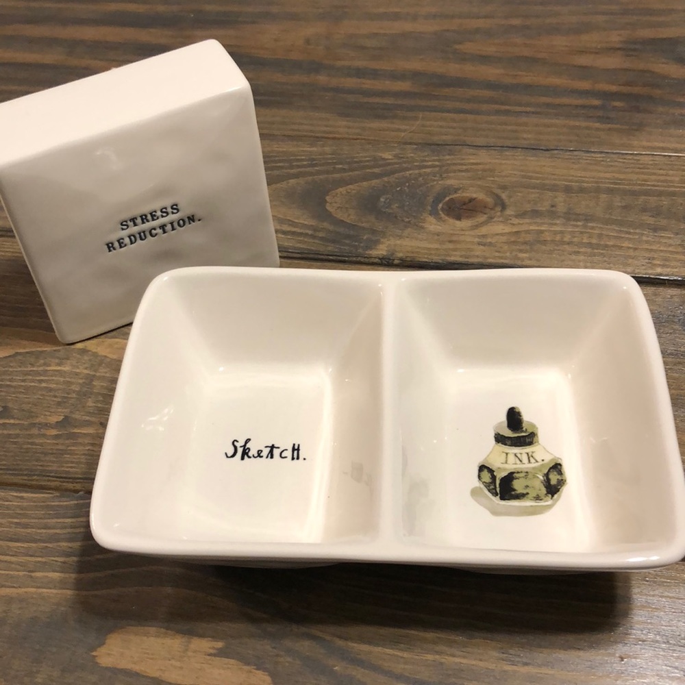 Rae Dunn Trinket Tray & Quote Block